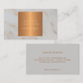 Grijs marmer metallic koper goud interieur ontwerp visitekaartje (Voorkant / Achterkant)