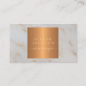 Grijs marmer metallic koper goud interieur ontwerp visitekaartje (Voorkant)