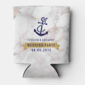 Grijs marmer Nautische Boat Anker Koelbox Blikjeskoeler (Voorkant)