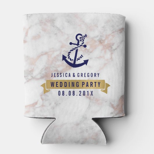 Grijs marmer Nautische Boat Anker Koelbox Blikjeskoeler (Achterkant)