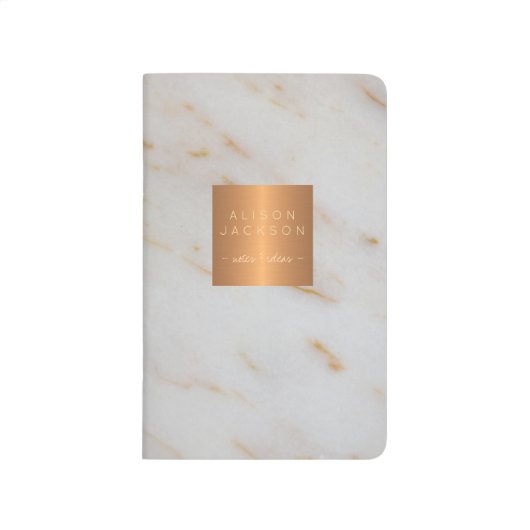 Grijs marmer staal metallisch monogram journal (Voorkant)