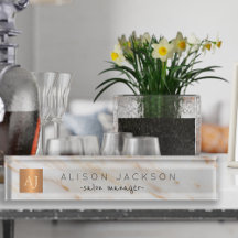 Grijs marmer staal metallisch monogram