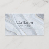 Grijs Marmer & Zilver Geode Gouden Glitter Agaat Afsprakenkaartje (Achterkant)