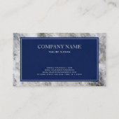 Grijs Marmeren Steen Blauw Lijst Visitekaartje (Achterkant)