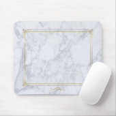 Grijs Marmeren Steen Goud  Lijst Muismat (Met muis)