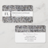 Grijs marmeren structuur monogram interieur design visitekaartje (Voorkant / Achterkant)