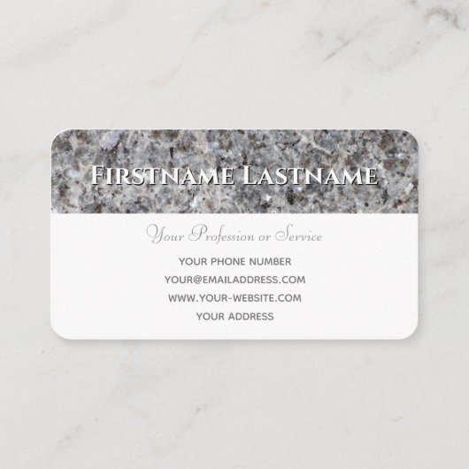 Grijs marmeren structuur monogram interieur design visitekaartje (Achterkant)
