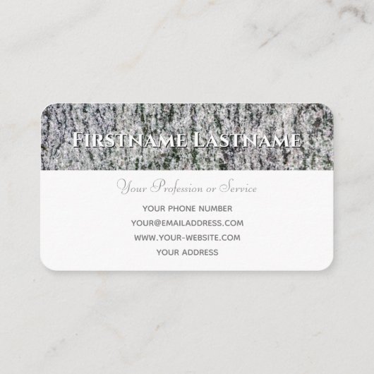 Grijs marmeren structuur monogram interieur design visitekaartje (Achterkant)