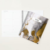 Grijs Marmeren Swirl Gepersonaliseerd Planner (Display)