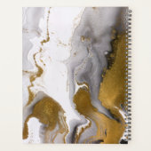 Grijs Marmeren Swirl Gepersonaliseerd Planner (Achterkant)