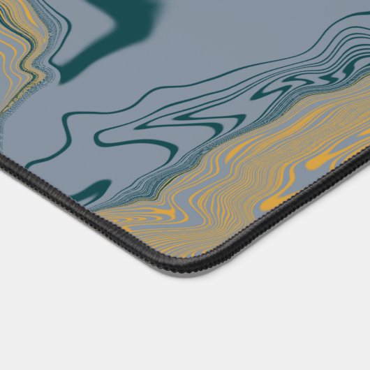 Grijs & Marmeren werveling Custom Naam Letter Bureaumat (Hoek)