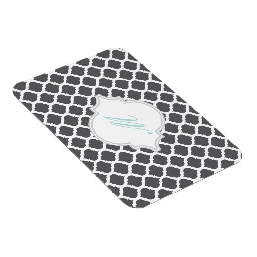 Grijs Marokkaans Patroon met Monogram Magneten (Rechterzijde)