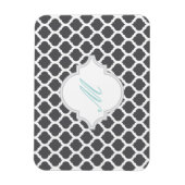 Grijs Marokkaans Patroon met Monogram Magneten (Verticaal)