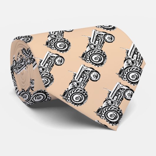 Grijs massey fergison trekker in beige Stropdas (Opgerold)