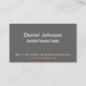 Grijs Matig Fitnessvermogen Persoonlijk Trainer Ge Visitekaartje (Achterkant)