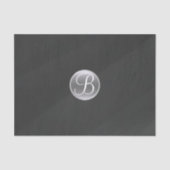 Grijs Matig Waterverf Minimaal Monogram Initiaal Tissuepapier (Voorkant)