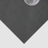Grijs Matig Waterverf Minimaal Monogram Initiaal Tissuepapier (Detail)