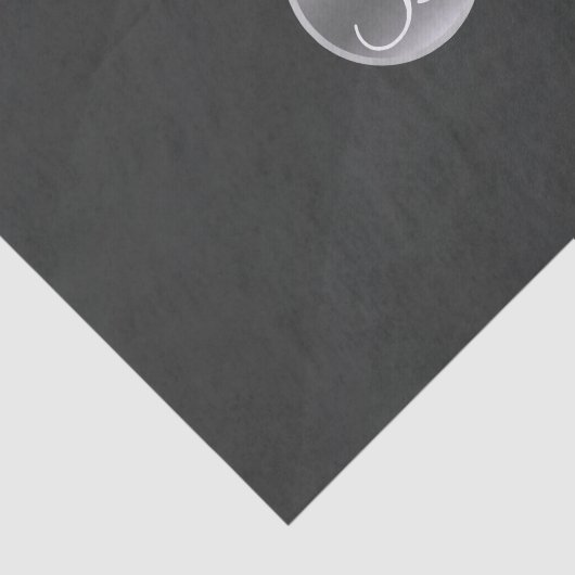 Grijs Matig Waterverf Minimaal Monogram Initiaal Tissuepapier (Detail)