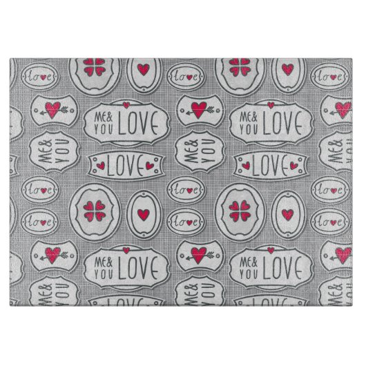 Grijs me en jij houdt van Pattern Snijplank (Voorkant)