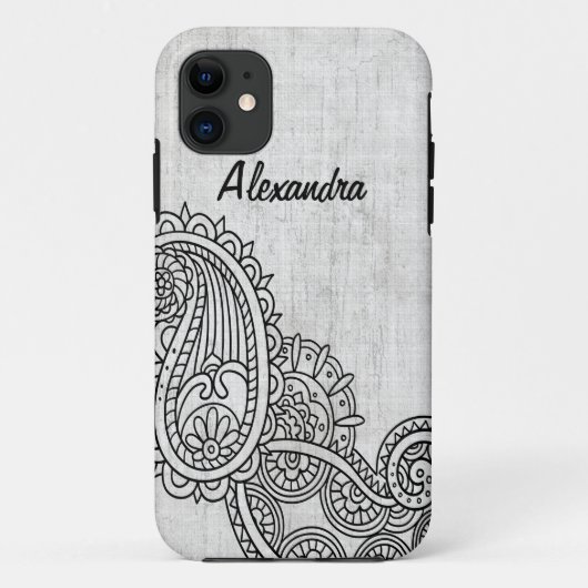 Grijs Mehndi Motif BT iPhone 5 Hoesje (Achterkant)