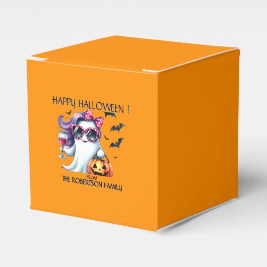 Grijs Meisjesachtig Spook Halloween  Bedankdoosjes (Voorkant Zijde)