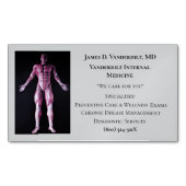 Grijs Menselijk Lichaam Interne Geneeskunde Arts M Magnetisch Visitekaartje (Voorkant)