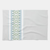 Grijs met blauwe bloemen theedoek (Horizontaal)