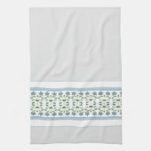 Grijs met blauwe bloemen theedoek (Verticaal)