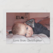 Grijs met foto en naam bedankkaart (Voorkant / Achterkant)