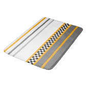 Grijs met modern zwart-wit dambordpatroon badmat (Gekanteld)