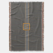 Grijs met Oranje Pinstripes Blanket Deken (Voorkant Verticaal)