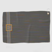 Grijs met Oranje Pinstripes Golf Towel Golfhanddoek (Horizontaal)