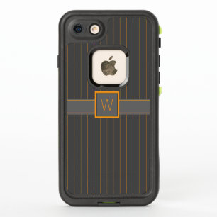 Grijs met Oranje Pinstripes Lifeproof Hoesje