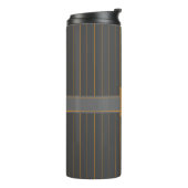 Grijs met Oranje pinstripes Thermische Tumbler Thermosbeker (Gedraaid links)