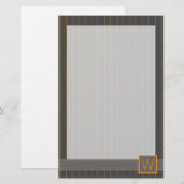 Grijs met Oranje puistjes Briefpapier (Voorkant / Achterkant)