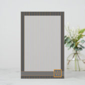 Grijs met Oranje puistjes Briefpapier (Staand voorkant)