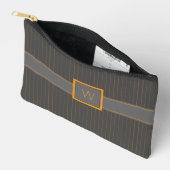 Grijs met oranje strepen etui (Open)