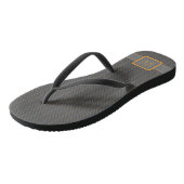 Grijs met oranje strepen teenslippers (Schuin)