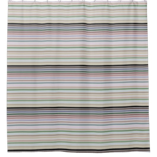 Grijs met pastel roze streep douchegordijn (Voorkant)