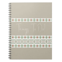 Grijs met perzik bloempatroon notitieboek