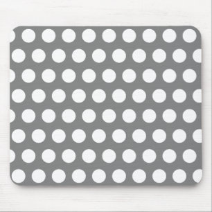Grijs met polka stippen muismat