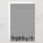 Grijs met rand dode bomen briefpapier (Voorkant / Achterkant)
