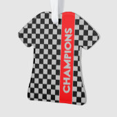 Grijs met rode sport thema ornament (voorkant)