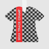 Grijs met rode sport thema ornament (achterkant)