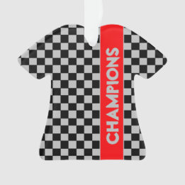 Grijs met rode sport thema ornament