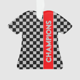 Grijs met rode sport thema ornament