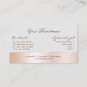 Grijs met Roos Gold Decor en geweldige klauterbloe Visitekaartje (Achterkant)