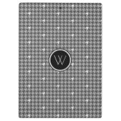Grijs met Silver Accent Houndstooth Clipboard Klembord (Achterkant)