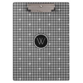 Grijs met Silver Accent Houndstooth Clipboard Klembord (Voorkant)