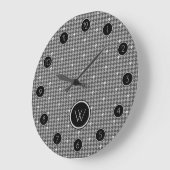 Grijs met Silver Accent Houndstooth Clock Grote Klok (Hoek)